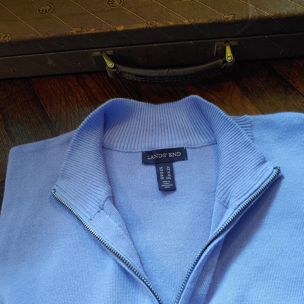 Lands' End Men's Pullover Zip XL